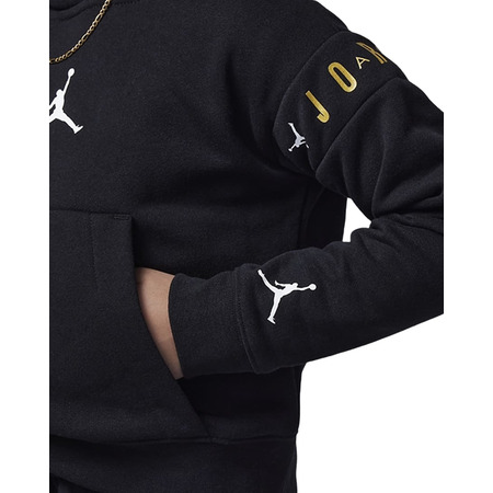 Jordan Holiday Shine Glitter Pullover Hoodie "Black-Gold"