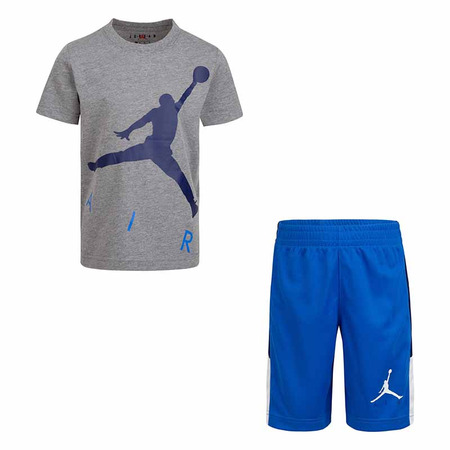 Jordan Kids Jumping Air Tee Short Set "Grey-Blue"