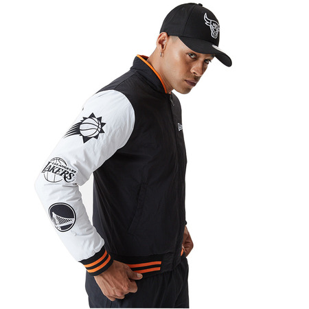 NBA Logo East/West Coast Varsity Jacket "Black-White-Orange"