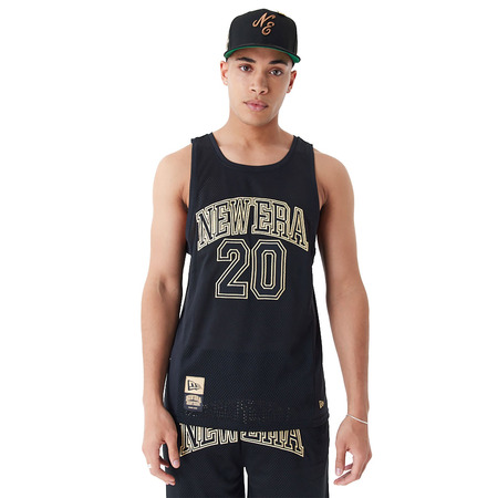 New Era Arch Logo Mesh Tank Top "Black"