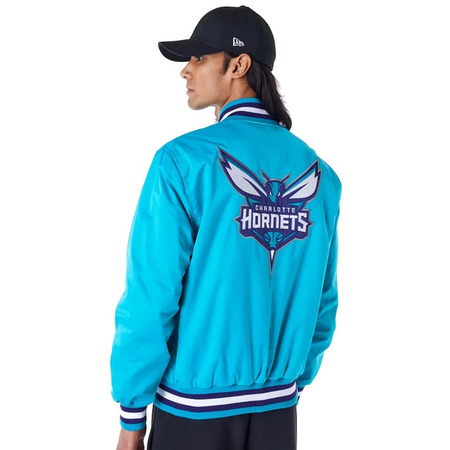 New Era NBA Charlotte Hornets Satin Bomber Jacket "Turquoise"