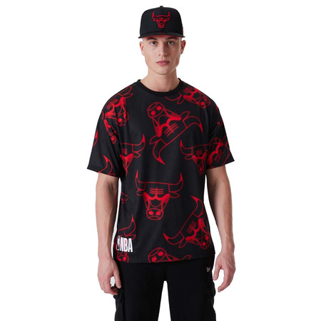 New Era NBA Chicago Bulls AOP Logo Neon Tee