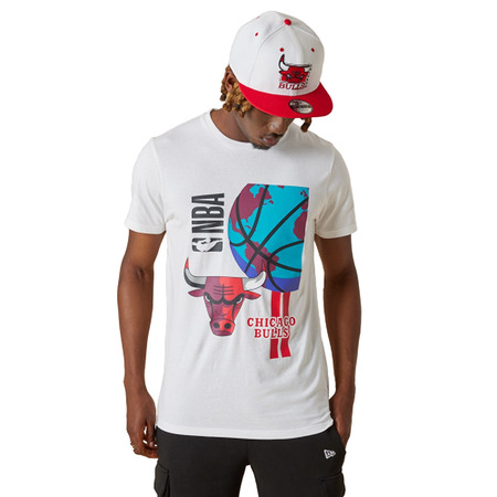 New Era NBA Chicago Bulls Basketball Globe Graphic T-shirt "White"