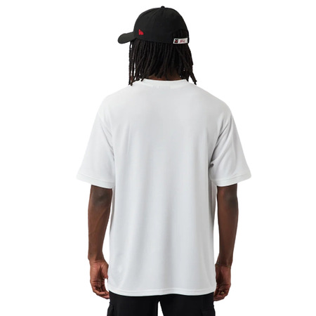 New Era NBA Chicago Bulls Logo Script Mesh Oversize Tee "White"