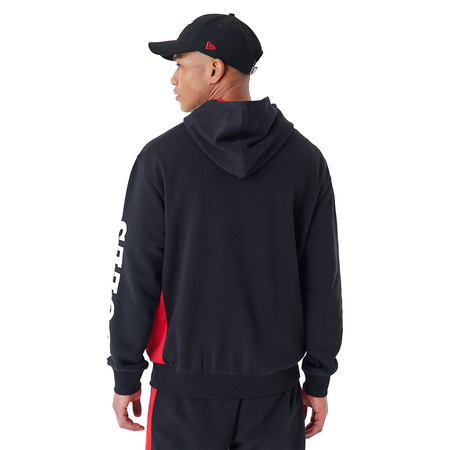 New Era NBA Chicago Bulls Mesh Panel Oversized Pullover Hoodie