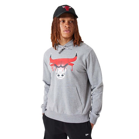 New Era NBA Chicago Bulls NBA Drip Logo Hoodie "Medium Gray"