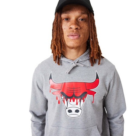 New Era NBA Chicago Bulls NBA Drip Logo Hoodie "Medium Gray"