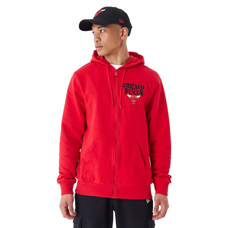 New Era NBA Chicago Bulls Script Red Full Zip Hoodie