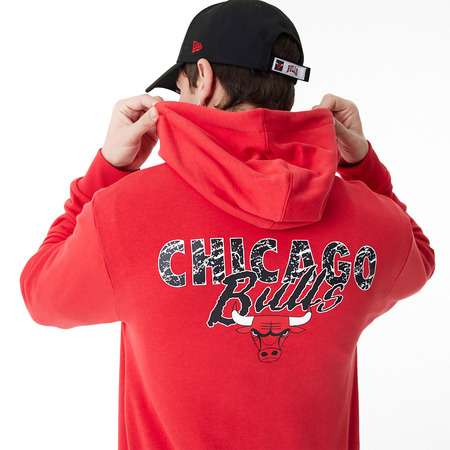 New Era NBA Chicago Bulls Team Script Full-Zip Hoodie "Red"