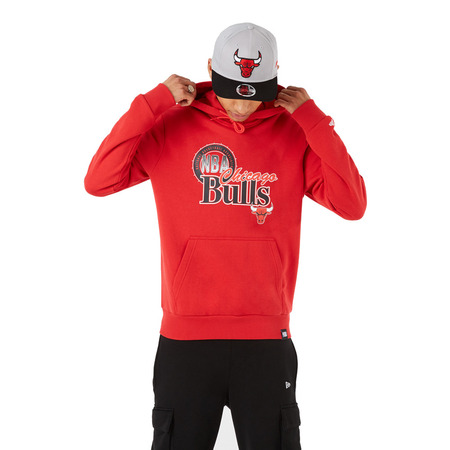 New Era NBA Chicago Bulls Throwback Graphic Hoodie "Red "