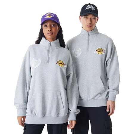 New Era NBA LA Lakers Lifestyle Quarter Zip Sweater "Grey"