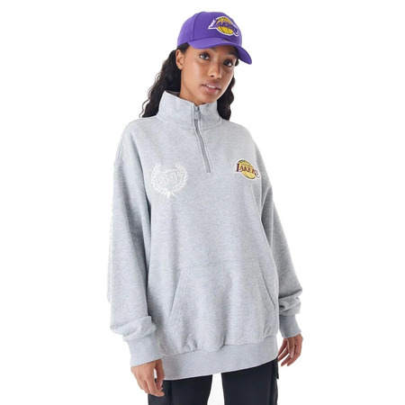 New Era NBA LA Lakers Lifestyle Quarter Zip Sweater "Grey"