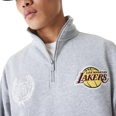 New Era NBA LA Lakers Lifestyle Quarter Zip Sweater "Grey"