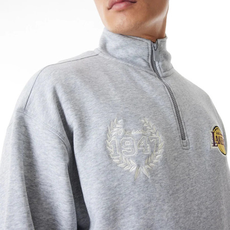 New Era NBA LA Lakers Lifestyle Quarter Zip Sweater "Grey"