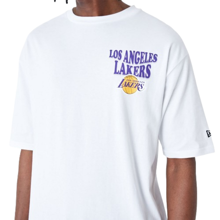 New Era NBA LA Lakers Script White Oversized T-Shirt