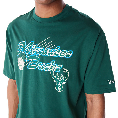 New Era NBA Milwaukee Bucks Script Oversized T-Shirt