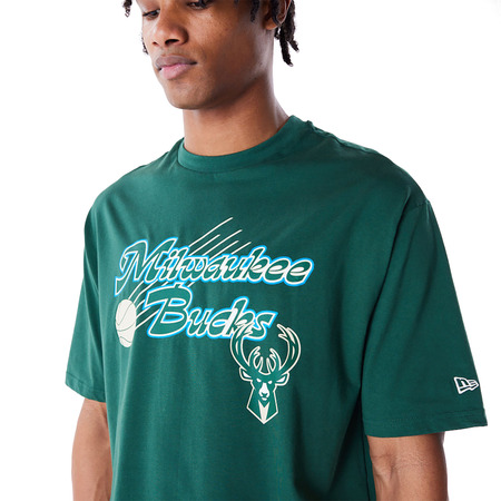 New Era NBA Milwaukee Bucks Script Oversized T-Shirt