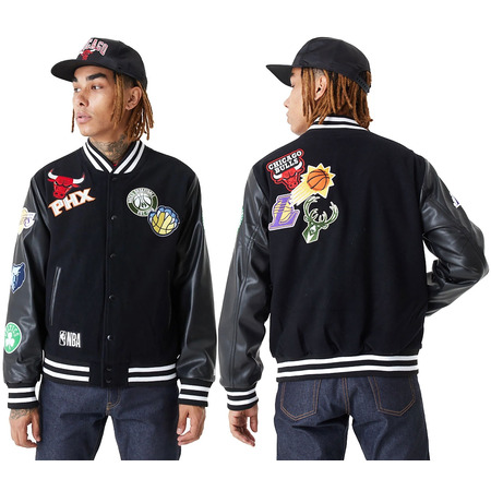 New Era NBA Team All Over Badge Varsity Jacket