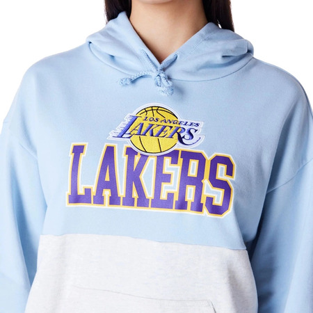 New Era NBA Womens LA Lakers Oversized Pullover Hoodie "Pastel Blue"