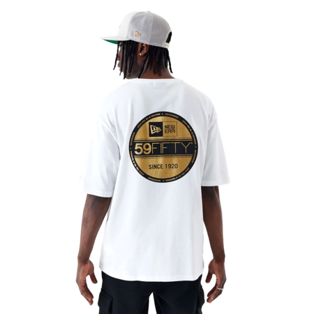 New Era NY Sticker Oversized T-Shirt "White "