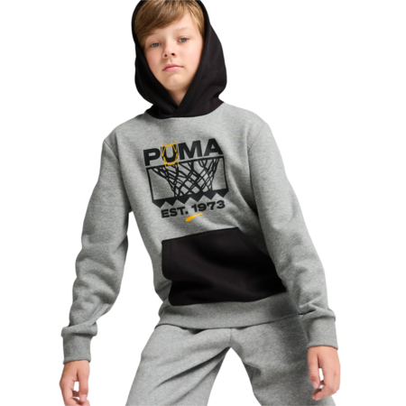 Puma Junior Basketball Winning Shot Hoodie Fleece "Medium Gray"