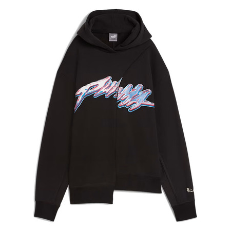 Puma Womans Basketaball Cherry on Top Graphic Oversized Hoodie "Black"