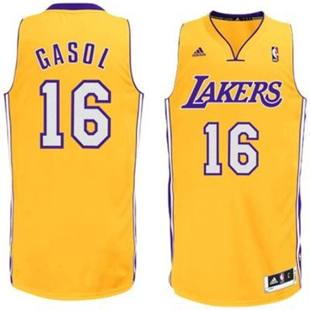 Camiseta NBA Bordados Adidas Pau Gasol Lakers (yellow/purple)