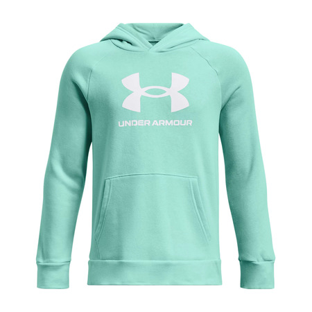 UA Boys' Rival Fleece Big Logo Hoodie "Neo Turquoise"