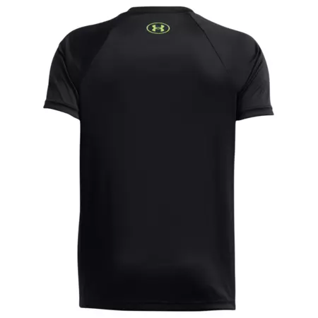 UA Boys' Tech™ Game Day Short Sleeve Tee "Black-Cyber Green"