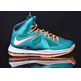 Lebron X "Dolphins" (302/atomic teal/orange/white)