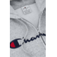 Champion Embroidered Big Logo Fleece Full-Zip Hoodie "Light Grey"