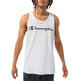 Champion Legacy Contrast Scrip Logo Tank Top "White"