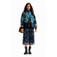 Desigual Oversize Floral Hoodie "Royal"