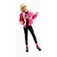 Desigual Girls Quilted Heart Bomber Jacket "Fuchsia"