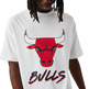 New Era NBA Chicago Bulls Logo Script Mesh Oversize Tee "White"