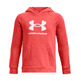 UA Boys' Rival Fleece Big Logo Hoodie "Venom Red"